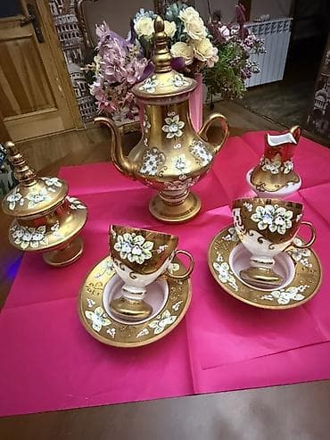 Çay dəsti, rəng - Qızılı, Farfor — 3