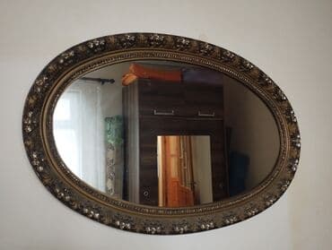 Güzgü Divar üçün, Oval, Dekorativ, Çərçivə ilə