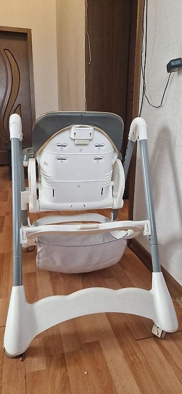 yemek stulu: Uşaq yemək stulu - Rəng: boz-ağ - Rahat, yumşaq oturacaq və bel — 3