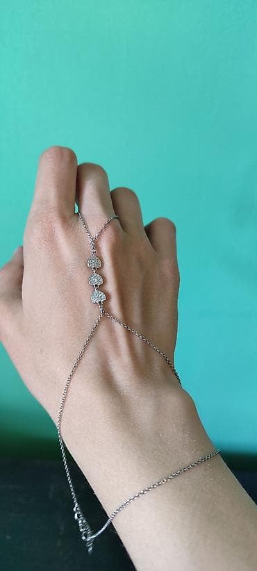Gümüş şahmeran. Zərif əl-zənciri (hand chain/bracelet-ring) - — 1
