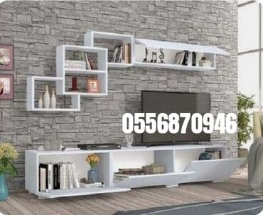 ders masaları: Yeni, Düz TV altlığı, Polkalı, Laminat, Azərbaycan — 3