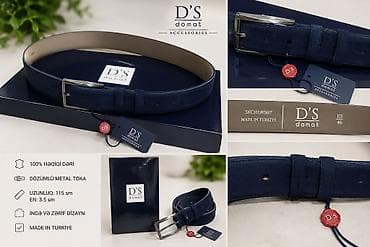 kis: D’S Domat Accessories – kişi kəməri - Material: 100% həqiqi dəri baha — 1