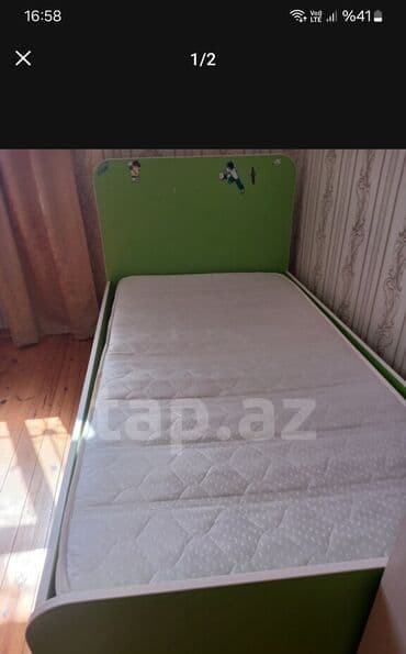 двухэтажная кровать: Oğlan üçün, İşlənmiş, Çarpayı, Bazasız, Matras ilə — 1