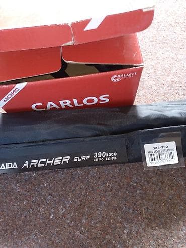 qara canta: KAIDA Archer 390 – 3 hissəli surf qamış. Kaida Carlos 8000. Üstündə — 7