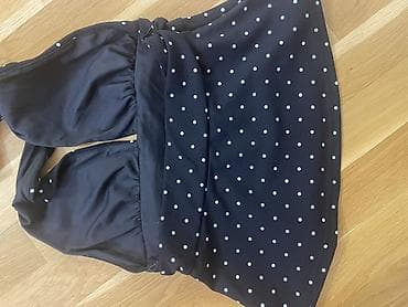 topdan geyim: Polka dot yay halter top/ kofta Tünd göy rəngli, ağ xallı qadın — 2