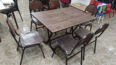 гумбо таблетка: Для кухни, Новый, Складной, Прямоугольный стол, 6 стульев — 1