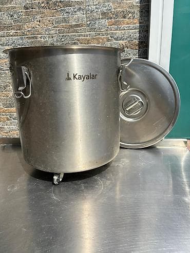 qazan: Yeni, Aş qazanı, Paslanmayan polad, 40 sm, Türkiyə — 2