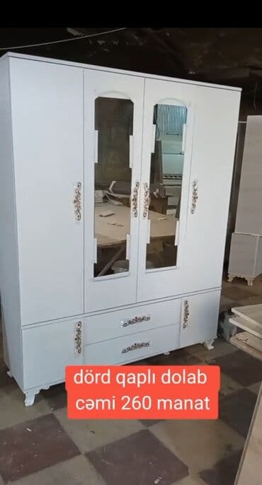 ikinci əl şkaf: Yeni, 4 qapılı Düz dolab, Dolab-asılqan — 3