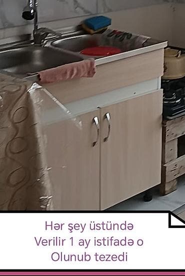 mətbəx mebil: Mətbəx mebeli və iki gözlü paslanmayan polad lavabodan ibarət dəst — 3