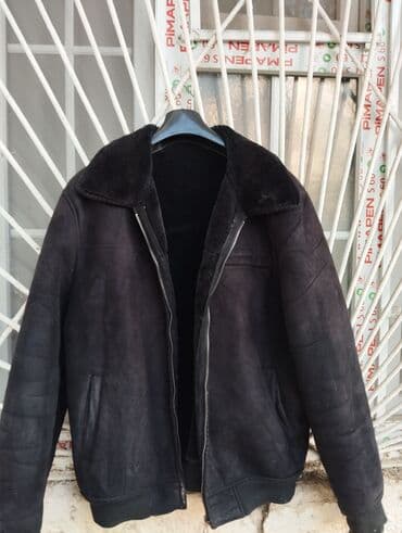 Женская обувь: Qara rəngli isti kişi kürkü (shearling tipli) gödəkçə - Material — 1