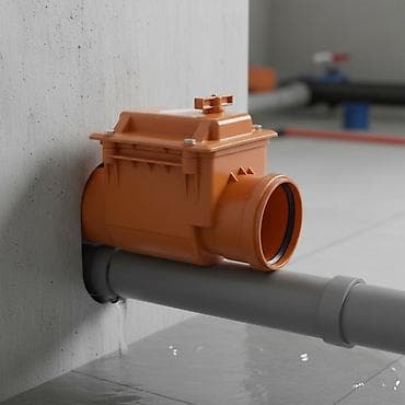 Kanalizasiya klapanı – narıncı rəngdə, kvadrat formalı qapaqlı