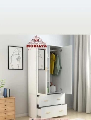 metbex ucun skaf: Düz dolab, Qonaq otağı üçün, Dəhliz üçün, Yataq otağı üçün, Qarderob, Açılan, Korpuslu, 2 qapılı — 1