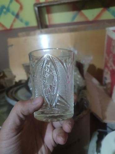 samovar 10 litr: Stəkanlar, Xrustal, 14 ədədli dəst — 1