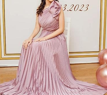don: Bənövşəyi rəngdə zərif ziyafət paltarı - Rəng: lavanda–lilac tonları - — 1