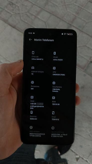 acer 15.6: Infinix Smart 8, 128 GB, rəng - Mavi, Sensor — 2