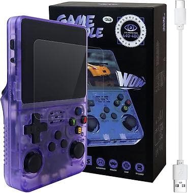 Другие игры и приставки: R36S portativ retro oyun konsolu – bənövşəyi şəffaf korpus Gta kimi — 2