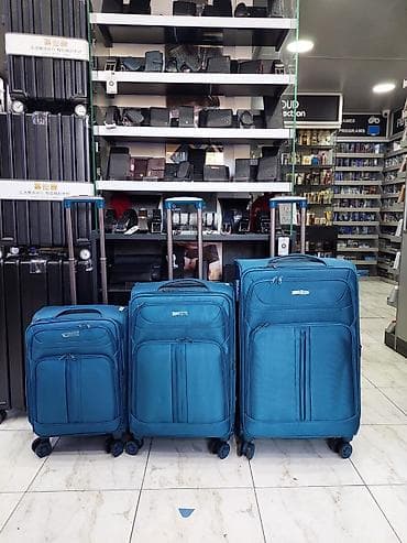 suktur: Məhsul: Swisssite tekstil çamadan dəsti - Rəng: mavi - 3 ölçü: kabin — 1