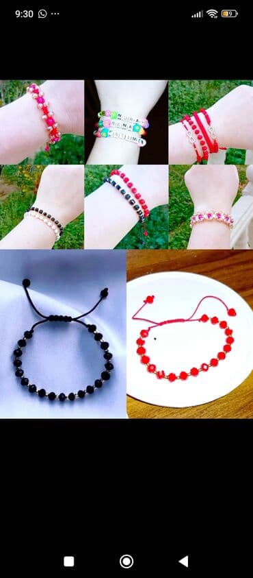 Eynəklər: Muncuq və kordonla hazırlanmış əl işi bilərziklər - Material: parlaq — 6