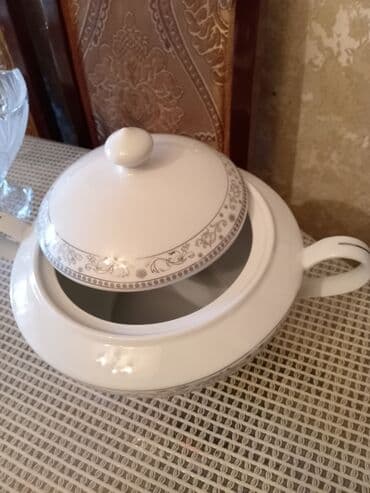 Mətbəx aksesuarları: Çay dəsti, rəng - Qızılı, Şüşə — 21