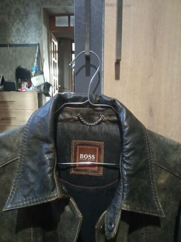 Plaşlar: HUGO BOSS kişi dəri gödəkcə - Material: qalın, təbii dəri — 7