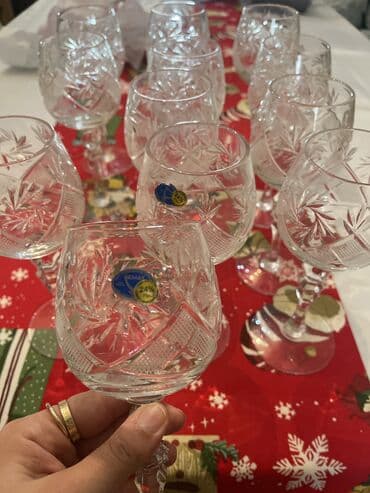 Süfrə qab-qacaqı: Qədəhlər, rəng - Ağ, Xrustal, 12 ədədli dəst, 200 ml — 2