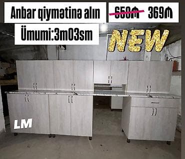 ev qapi: Mətbəx mebellərinin sifarişlə hazırlanması - Ümumi ölçü: 3 m 03 sm - — 1