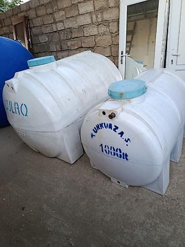 Все для дома и сада: Plastik su çəni, 2ton 190azn,ton və 1ton,100azn, su axıdan yeri vs — 2