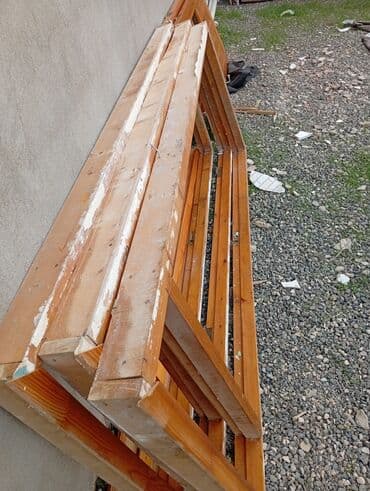 taxda qapı: Taxta şüşəli qapı dəsti - Material: təbii ağac (şam teksturası) — 2