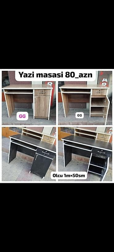 masa ders: Düz masa, Stulsuz, Polkalı, Siyirməli, Sadə laminat — 3