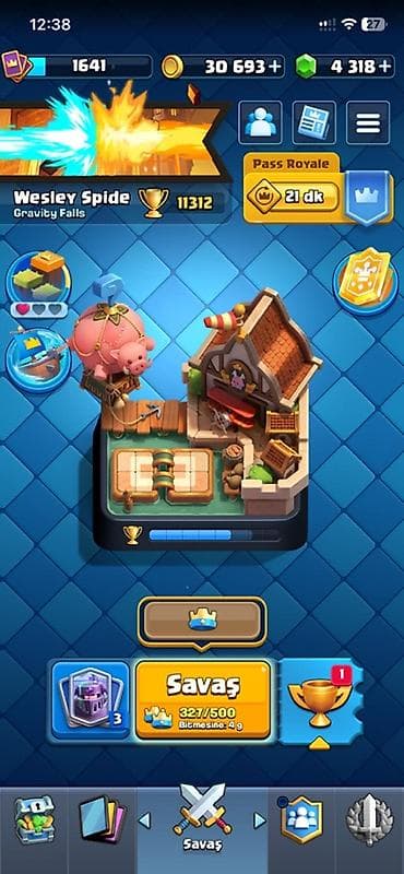 Clash Royale hesabı - kupa: 11300 - Taş: 4,318 - Rozetlər: 127/137