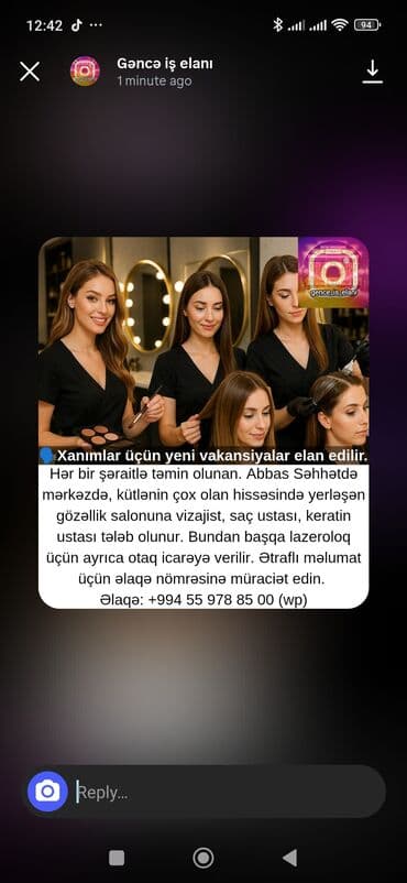 daye isi axtariram: Qadın saç ustaları — 1