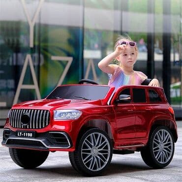 demir masin: Mercedes LT1198 uşaq elektrikli maşını / Məhsul qırmızı və qara — 4