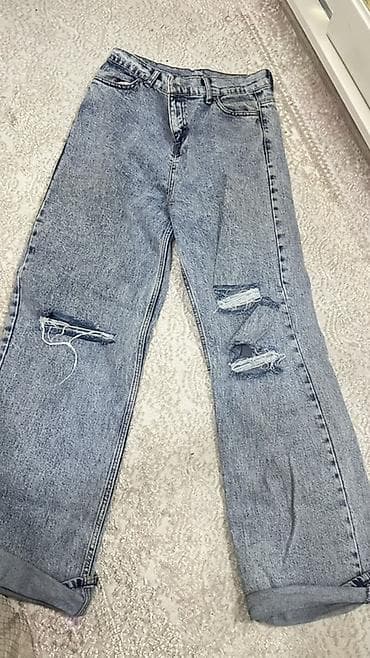 Cinslər: Məhsul: Cins şalvar - Model: Açıq boz/stone-wash rəngli — 1