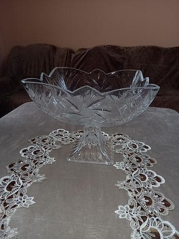 perde aksesuari: Klassik şüşə meyvə-qənd qabı - Material: qalın, şəffaf şüşə böyük — 4