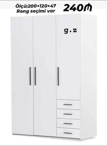 Açılan, 3 qapılı Düz dolab, Qarderob, paltar dolabı