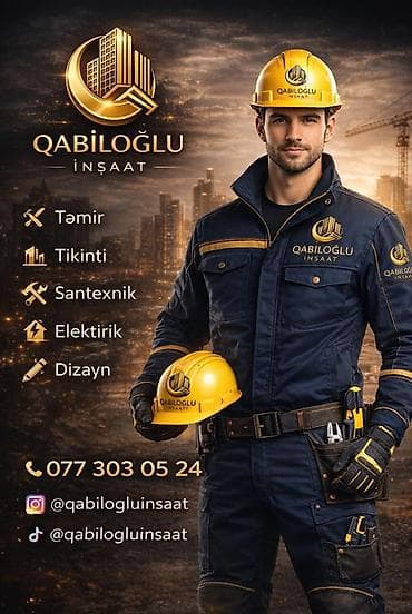 Qabiloğlu İnşaat – kompleks tikinti və təmir həlləri Xidmətlər: - Tam