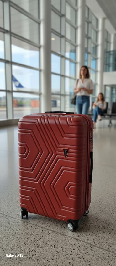 uşaqlar üçün tekerli krosovkalar: ⁶Lok Polo’s sərt korpuslu səyahət çamadanı - Rəng: tünd qırmızı — 1