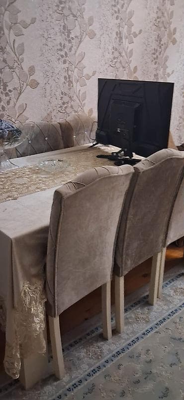 stol bezemek qaydalari: Yemək otağı üçün masa və 4 ədəd stul dəsti - Dəst tərkibi: uzun — 1