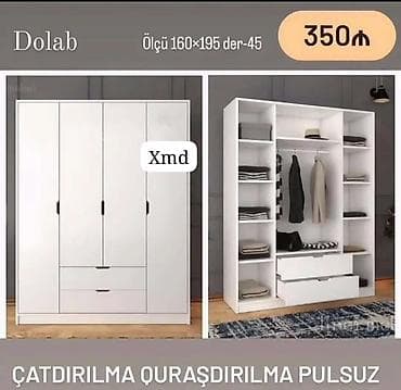 dola: Dolab – çoxfunksiyalı geyim şkafı - Ölçü: 160 × 195 sm, dərinlik 45 — 1