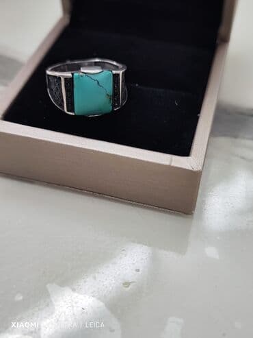 gümüş kişi üzükleri: Üzük, Gümüş, 925 Əyar, Firuzə — 2