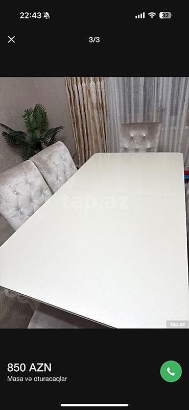 stuldan: Yemək masası dəsti – 6 nəfərlik - Dəst: 1 ədəd düzbucaqlı masa — 3