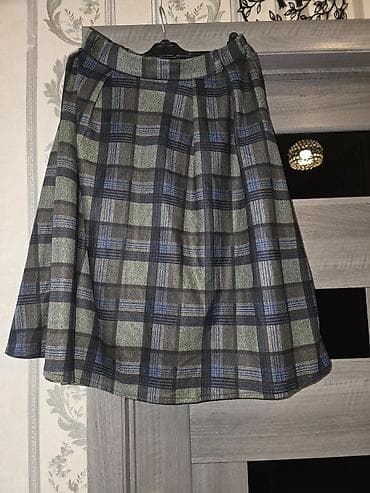 Qadın ətəyi – göy, boz və zeytun tonlarında xətli (çəkməli) naxış -