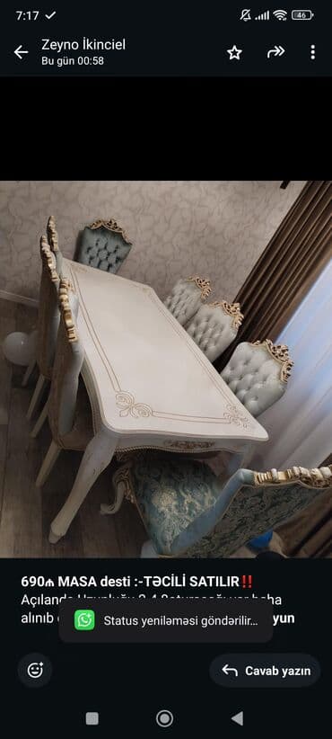 bar stulları: İşlənmiş, 8 stul — 1