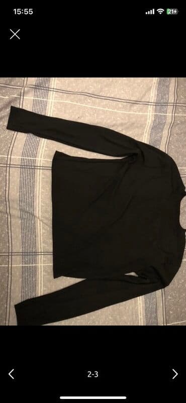 Qara rəngli uzunqol köynək - Ölçü: XL (etiketdə göstərilib) - Model