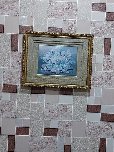 qeyri adi sekiller: Klassik çərçivədə dekorativ tablo - Mövzu: pastel çalarda çiçək — 2