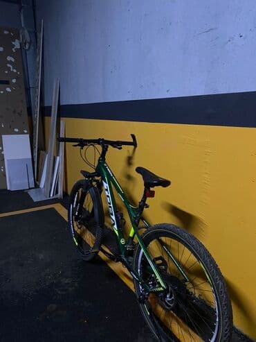 qiz ucun velosiped: Toba markalı, yaşıl rəngli dağ velosipedi. Qara oturacaq və sükan ilə — 3