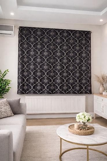 Şəkillər, tablolar: İşlənmiş, Satin Pərdə, rəng - Qara, Ünvandan götürmə, Ödənişli çatdırılma — 1