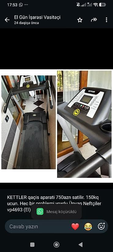 KETTLER qaçis aparati 750azn satilir. 150kq ucun. Hec bir problemi lalafo.az -da KETTLER qaçis aparati 750azn satilir. 150kq ucun. Hec bir problemi