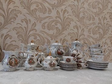 çay servisi: Çay dəsti, rəng - Ağ, Farfor — 1