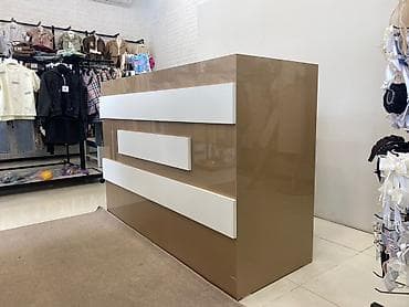 stol sekilleri: Mağaza üçün kassir/resepsion stolu - Material: MDF üzərində parlaq — 3